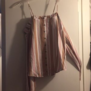 Off-the-shoulder striped top